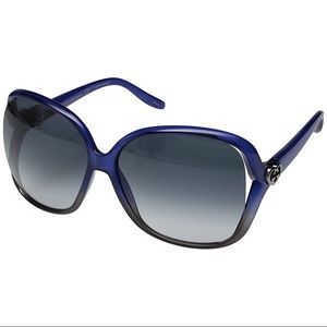 NWT GUCCI Blue Oversize Logo Sunglasses
